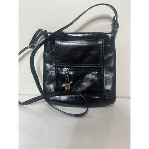Giani Bernini Black Leather Crossbody Bag Exc Cond